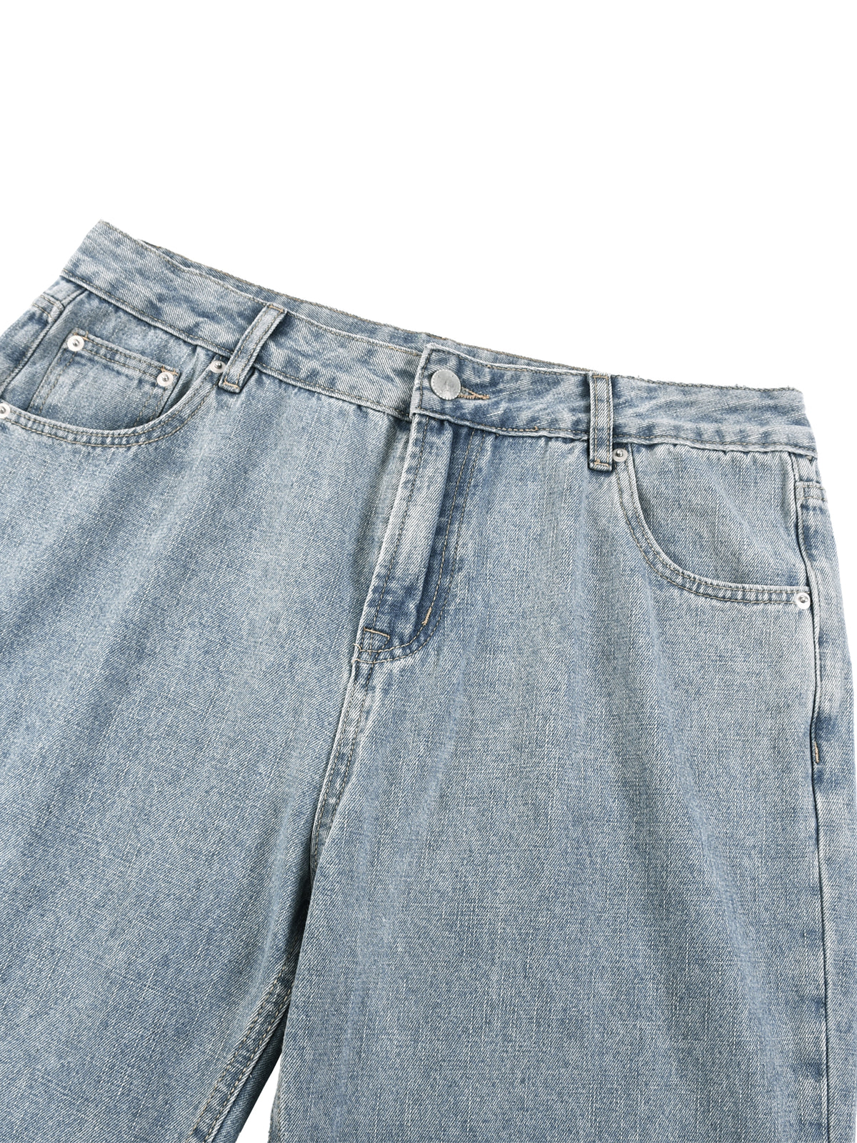 Unisex Vintage Wash Straight Leg Jeans – Relaxed Fit Baggy Denim Streetwear Pants