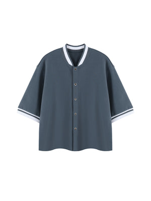 Unisex Heavyweight Boxy Baseball Jersey – Oversized Vintage Streetwear Button-Up Shirt