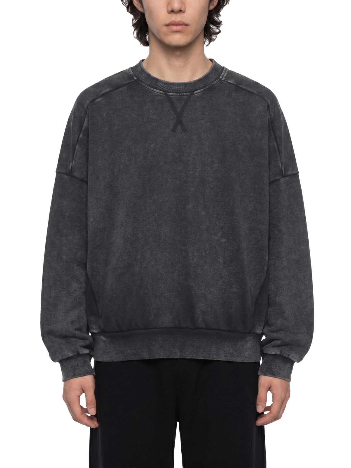 Unisex Mineral Wash Boxy Sweatshirt – Oversized Heavyweight Vintage Streetwear Crewneck