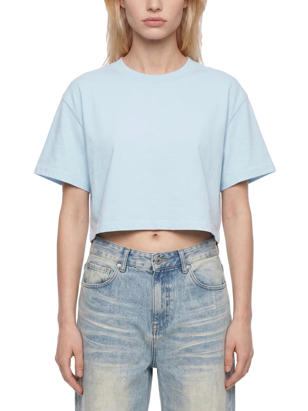 Women's Mineral Wash Cotton Crop T-Shirt – Vintage Oversized Cropped Streetwear Tee