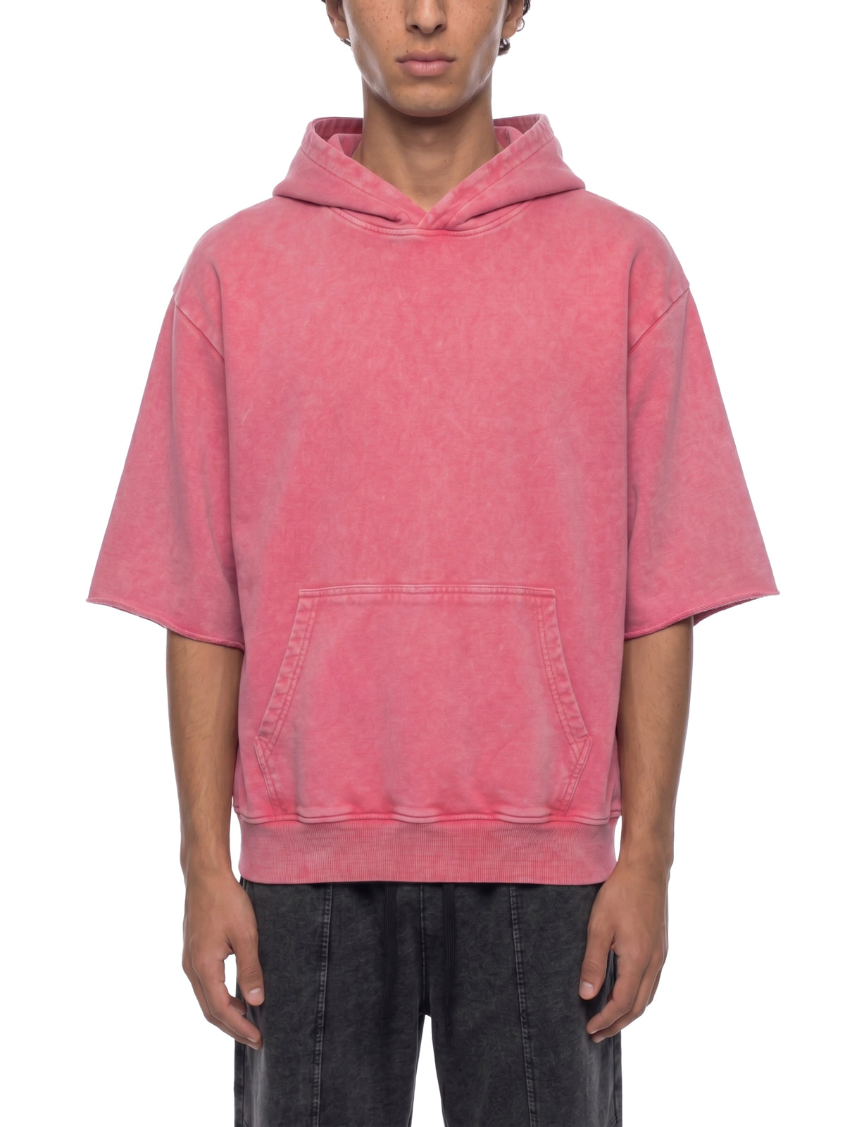 Unisex Mineral Wash Short Sleeve Hoodie – Oversized Vintage Streetwear Hooded Tee