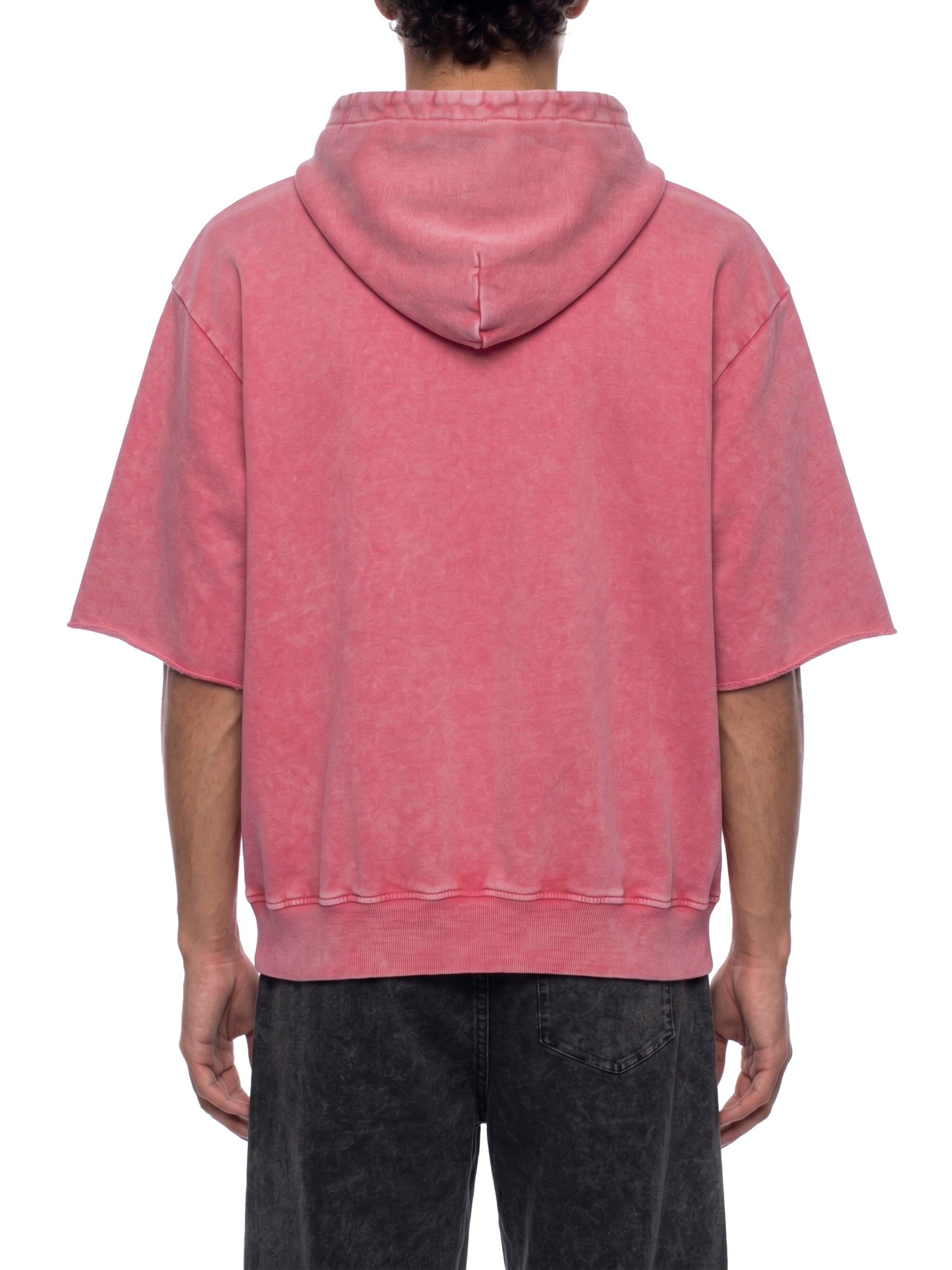 Unisex Mineral Wash Short Sleeve Hoodie