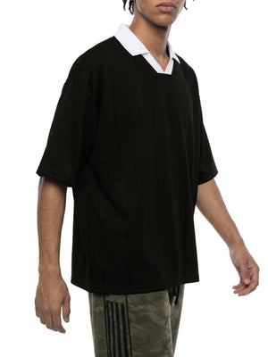 Unisex Striped Boxy Soccer Jersey – Oversized Retro Football Streetwear Shirt