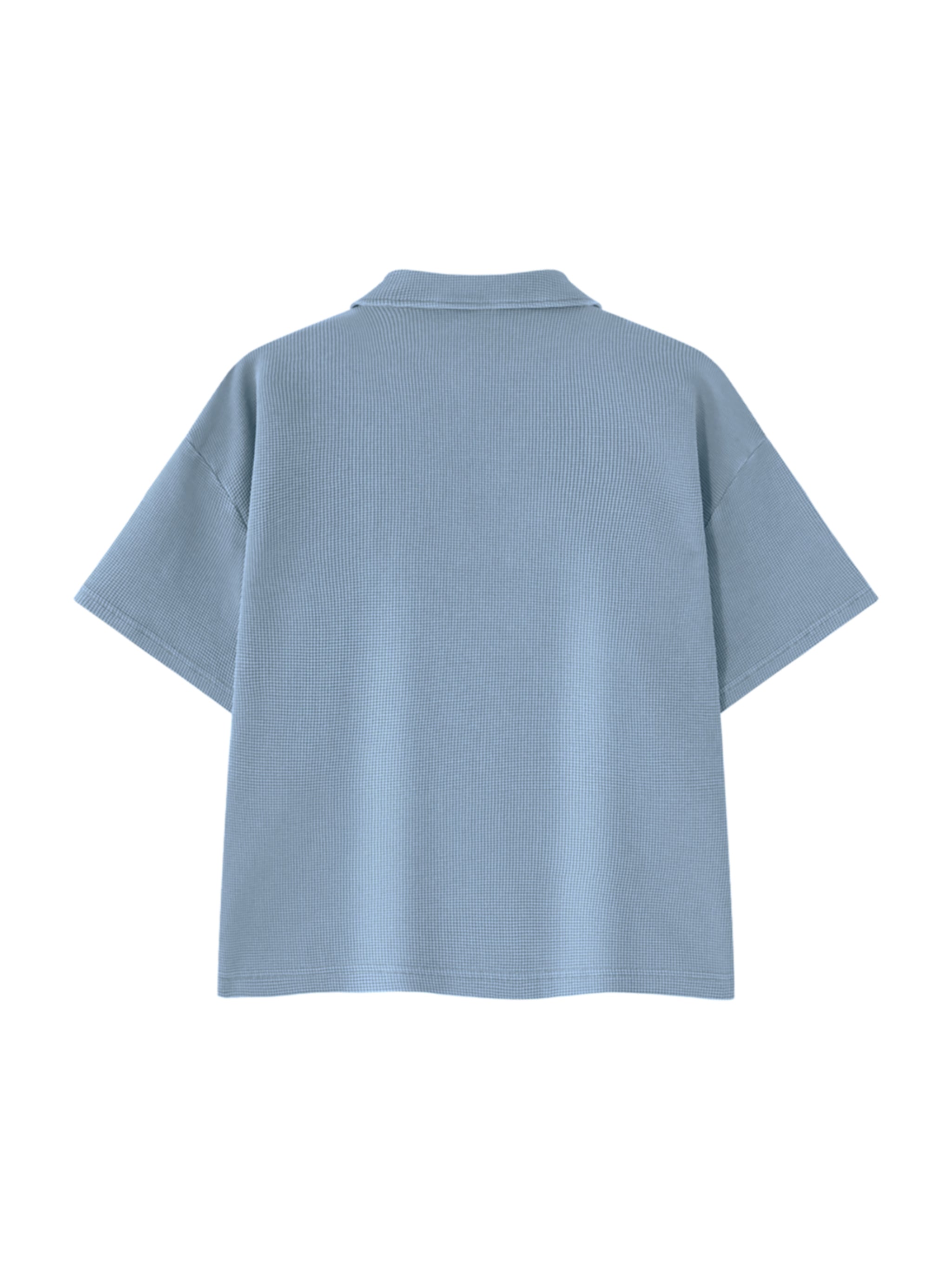 Unisex Vintage Wash Waffle Boxy Polo Shirt