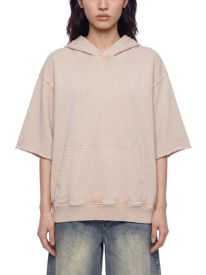 Unisex Mineral Wash Short Sleeve Hoodie – Oversized Vintage Streetwear Hooded Tee