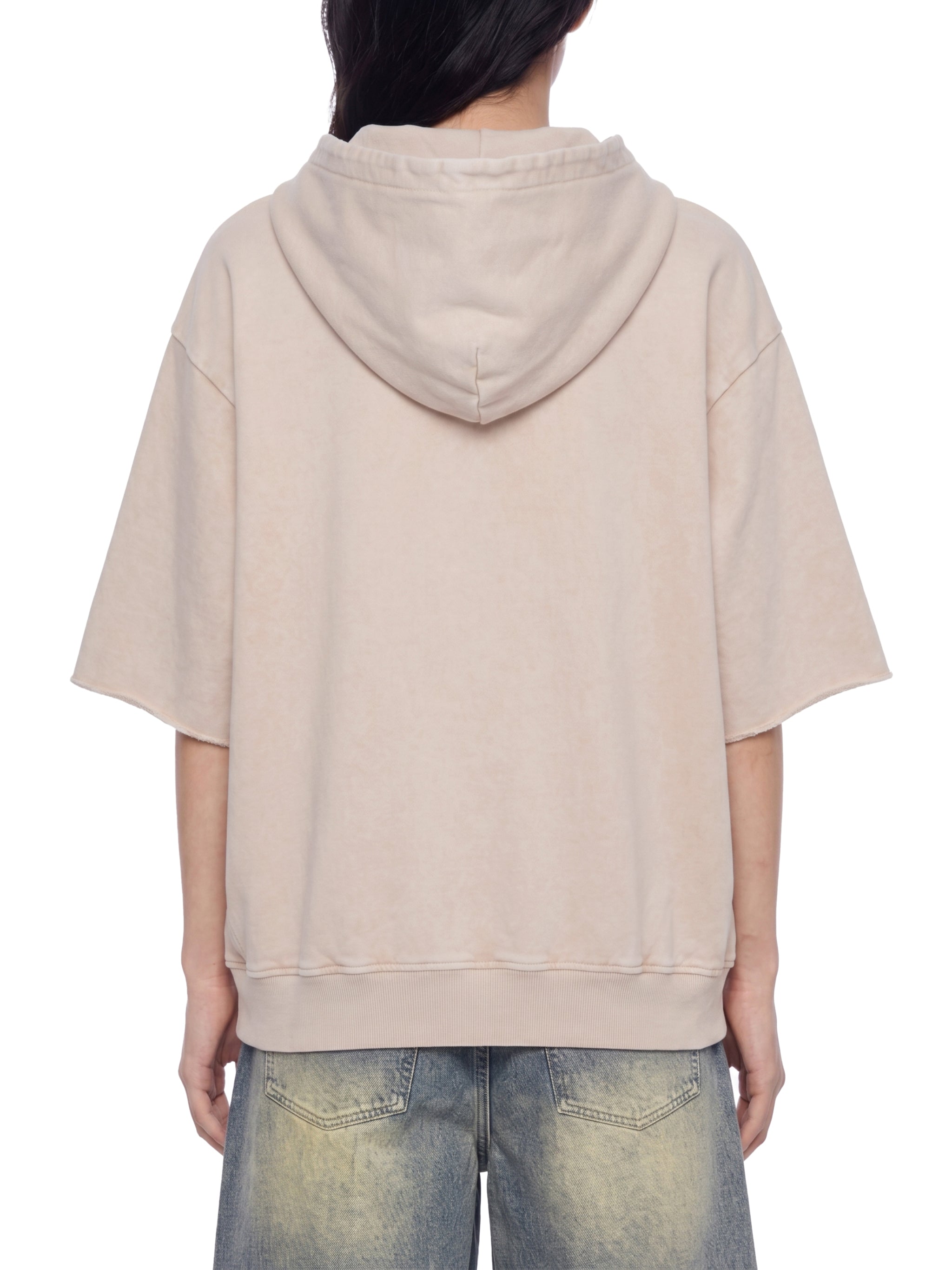Unisex Mineral Wash Short Sleeve Hoodie
