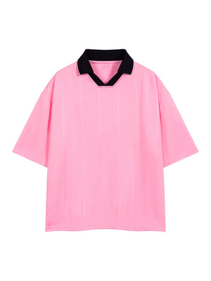 Unisex Striped Boxy Soccer Jersey – Oversized Retro Football Streetwear Shirt