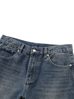 Men’s Vintage Wash Straight Leg Denim Jeans