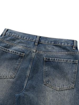 Men’s Vintage Wash Straight Leg Denim Jeans