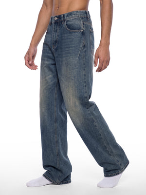Men's Vintage Wash Denim Jeans