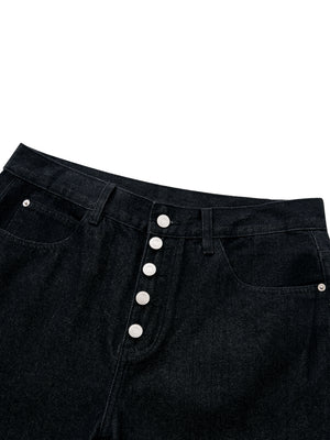 Men's Vintage Wash Wide Leg Denim Jeans