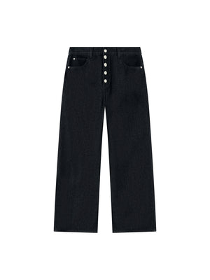 Men's Vintage Wash Wide Leg Denim Jeans