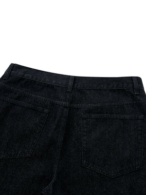 Men's Vintage Wash Wide Leg Denim Jeans