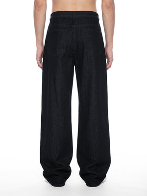 Men's Vintage Wash Wide Leg Denim Jeans