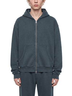 Unisex Mineral Wash Boxy Full Zip Hoodie