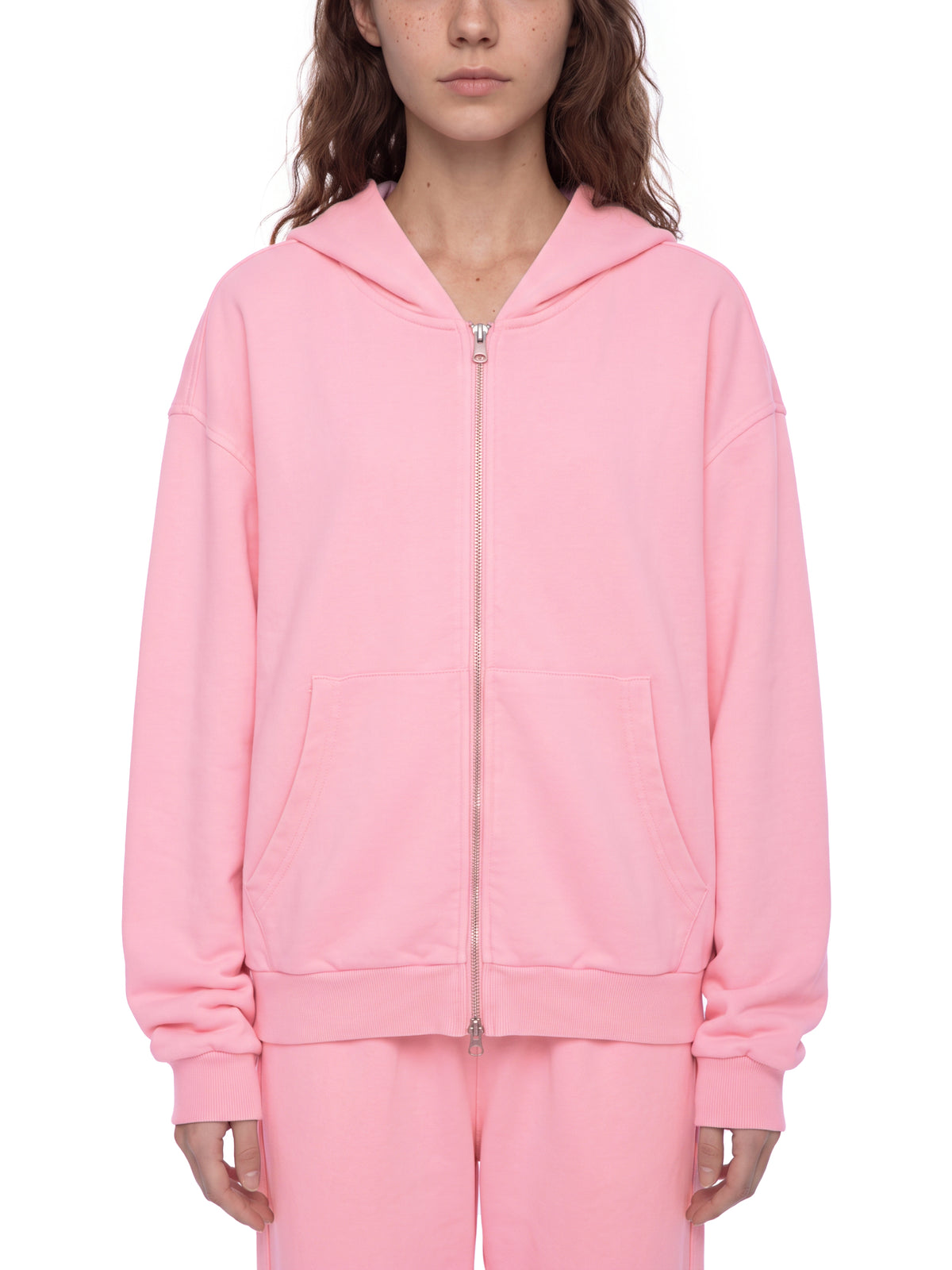 Unisex Mineral Wash Boxy Full Zip Hoodie