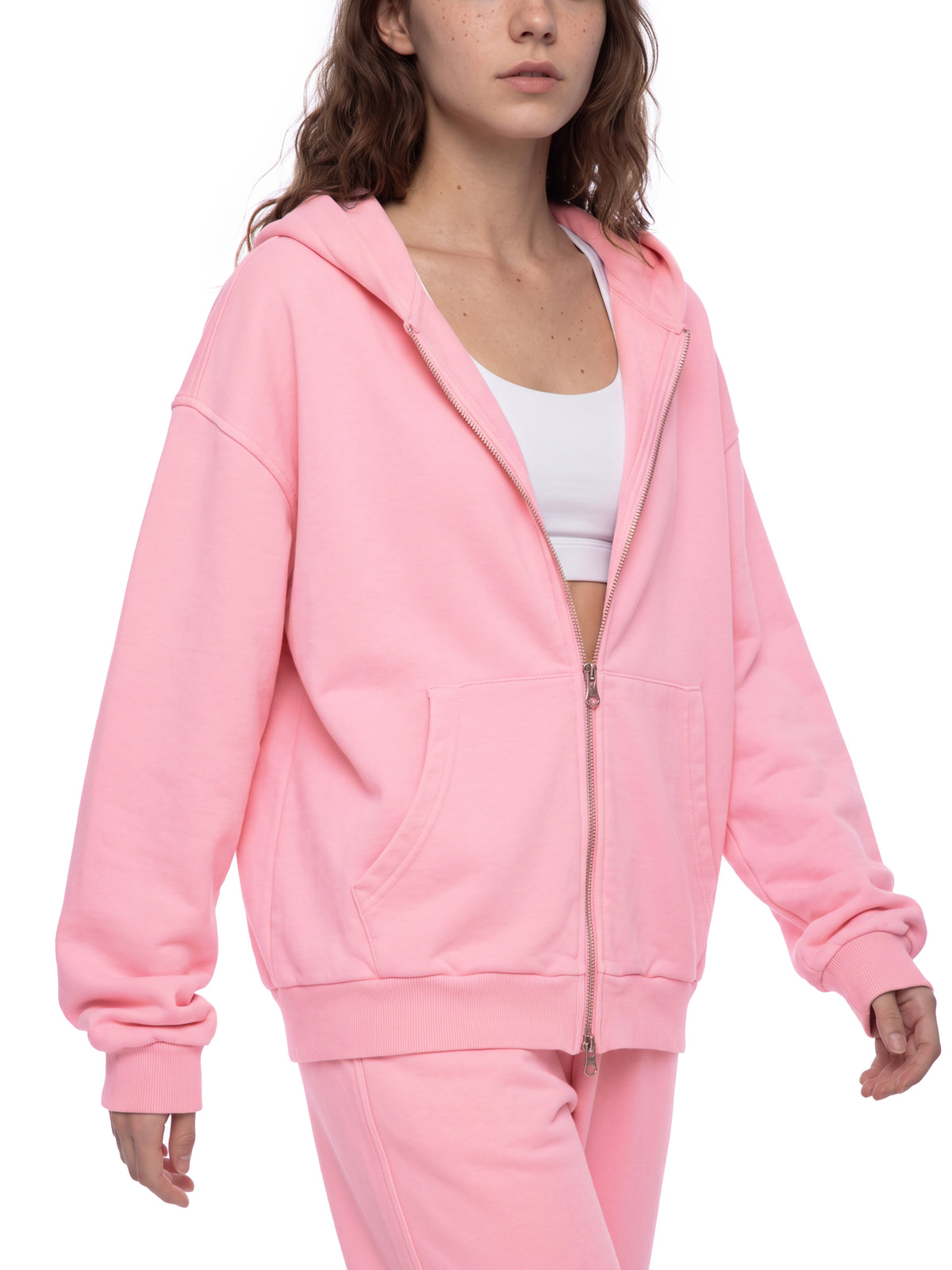 Unisex Mineral Wash Boxy Full Zip Hoodie