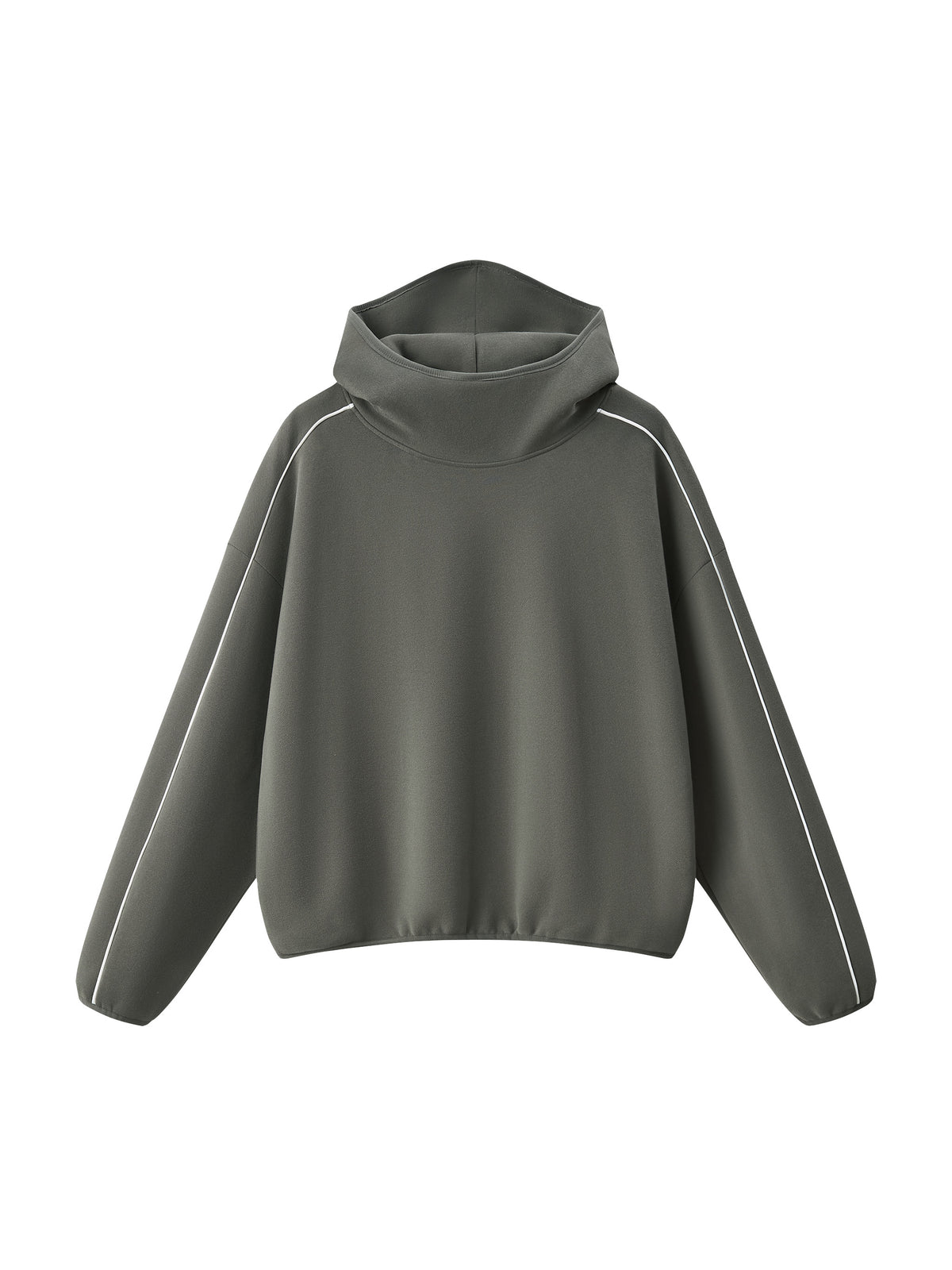 Unisex Boxy Piping Fleece Hoodie
