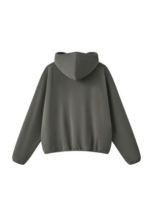 Unisex Boxy Piping Fleece Hoodie