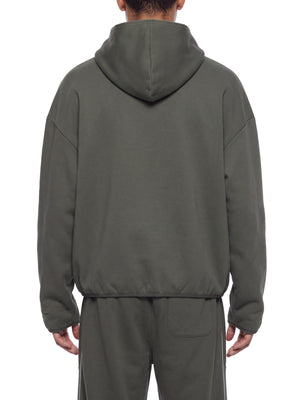 Unisex Boxy Piping Fleece Hoodie