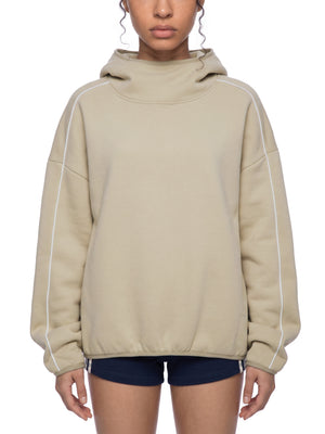 Unisex Boxy Piping Fleece Hoodie