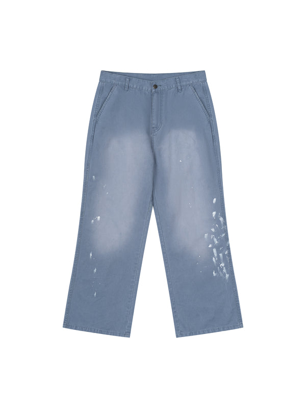 Men's Vintage Wash Splatter Denim Jeans