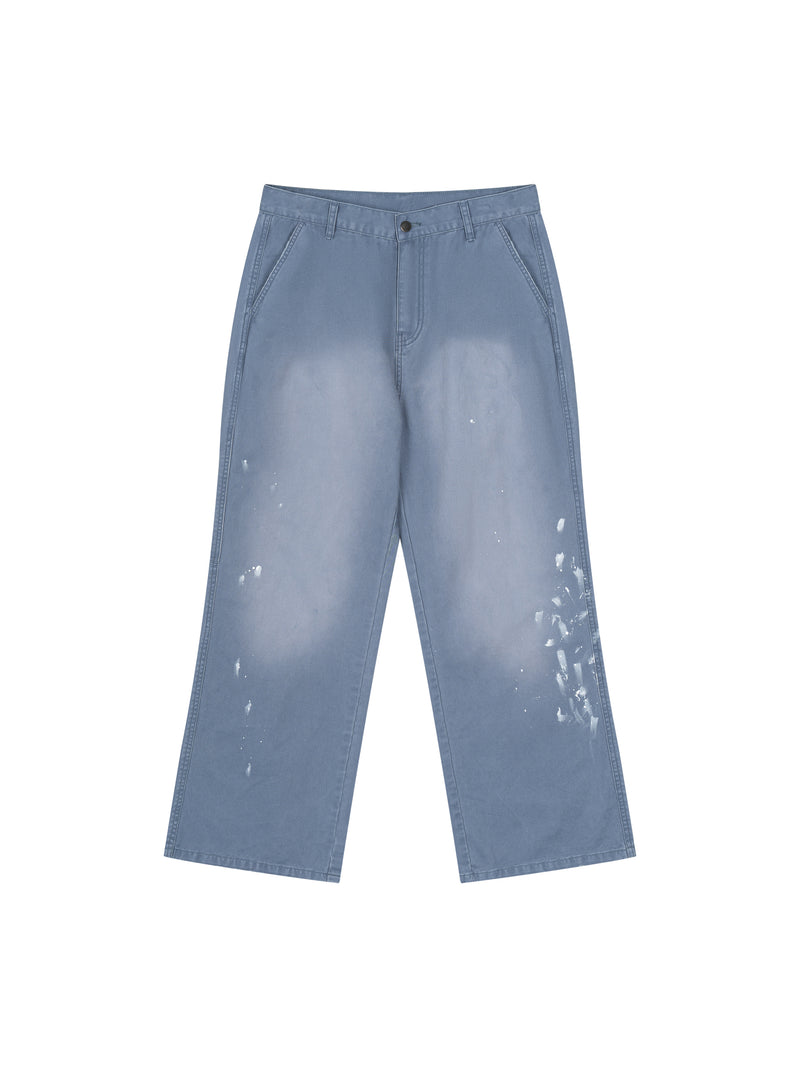 Men's Vintage Wash Splatter Denim Jeans