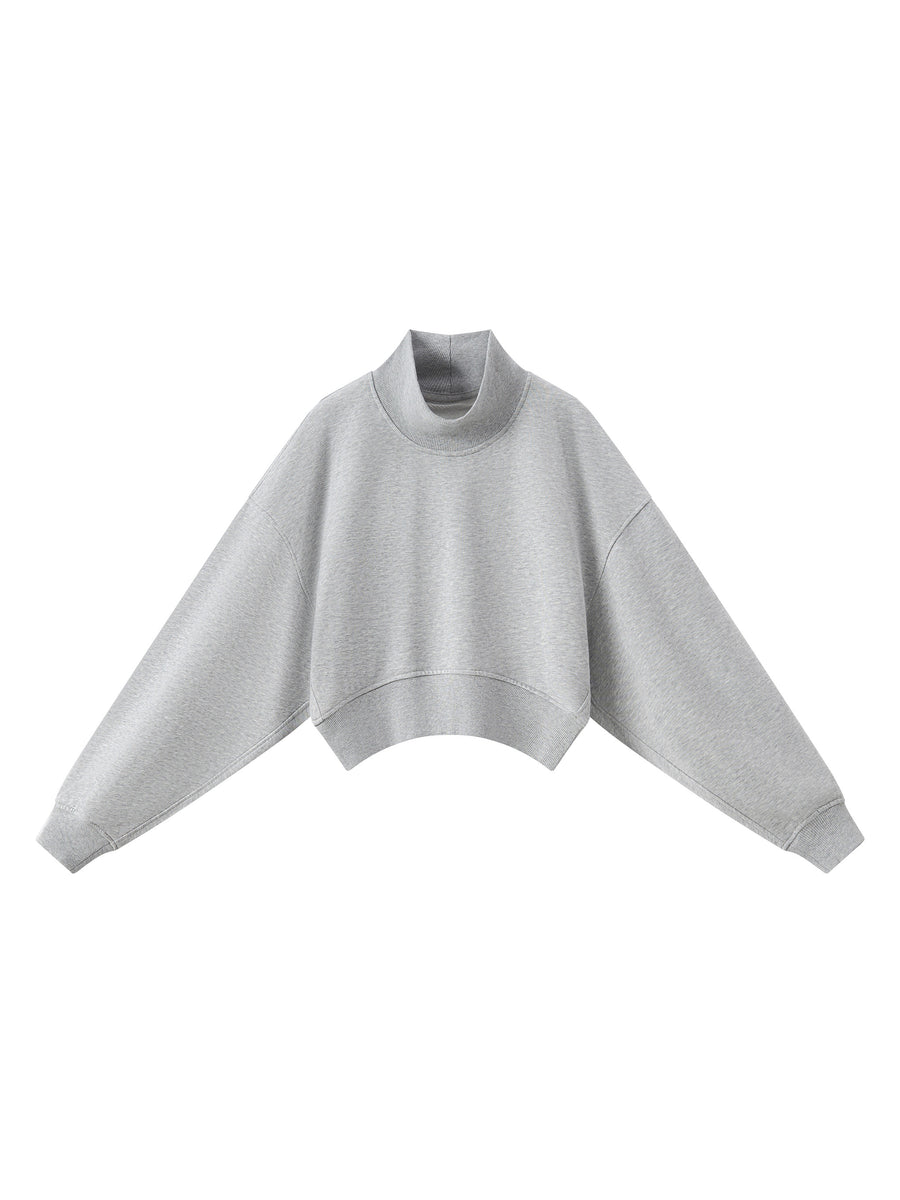 Women's Crop Mock Neck Sweatshirt - MYN2O