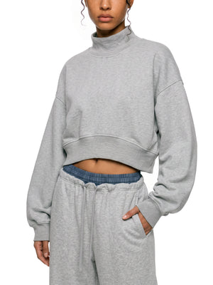 Women's Crop Mock Neck Sweatshirt