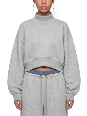 Women's Crop Mock Neck Sweatshirt