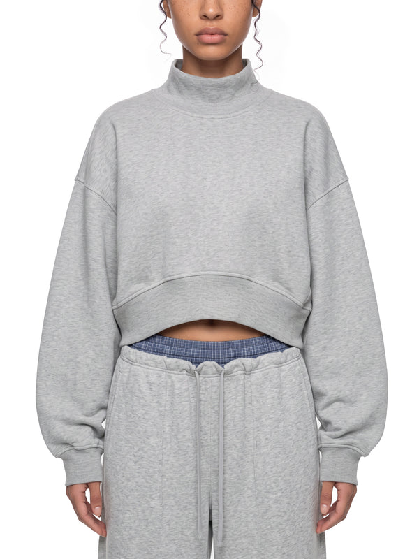 Women's Crop Mock Neck Sweatshirt