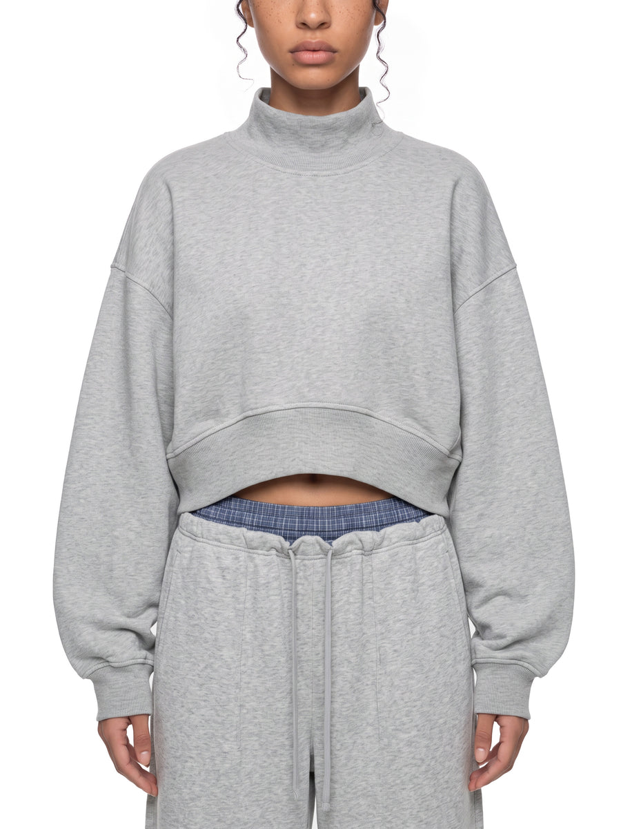 Women's Crop Mock Neck Sweatshirt alternate view