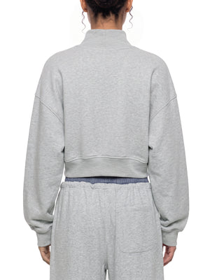 Women's Crop Mock Neck Sweatshirt