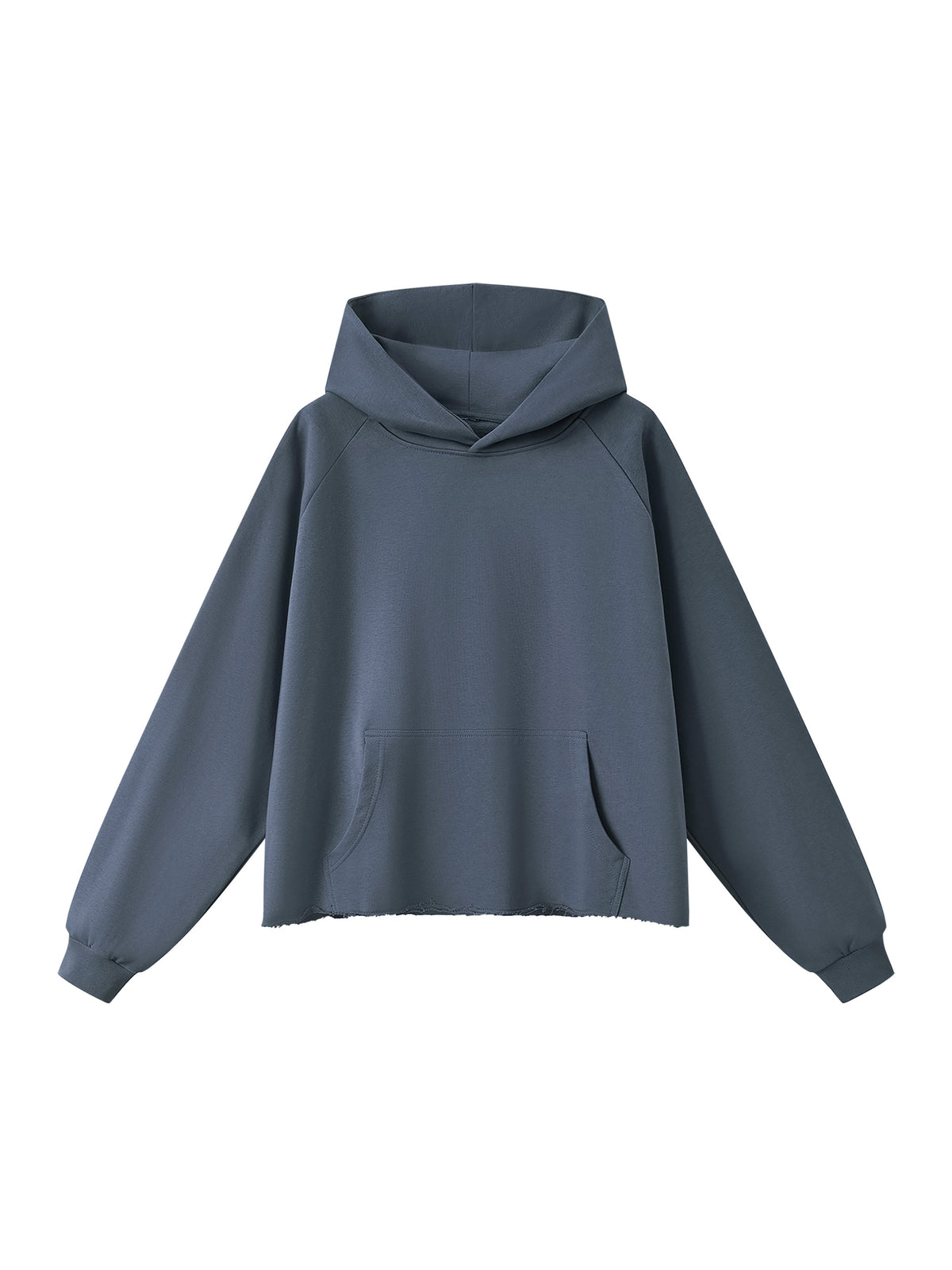 Unisex Vintage Wash Raw Edge Boxy Hoodie
