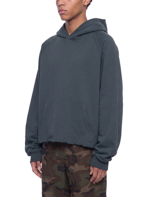Unisex Vintage Wash Raw Edge Boxy Hoodie