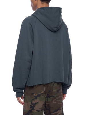 Unisex Vintage Wash Raw Edge Boxy Hoodie