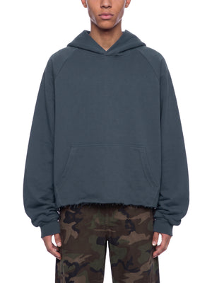 Unisex Vintage Wash Raw Edge Boxy Hoodie