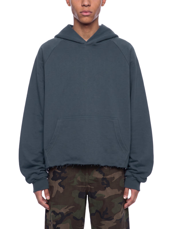 Unisex Vintage Wash Raw Edge Boxy Hoodie