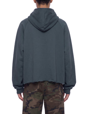 Unisex Vintage Wash Raw Edge Boxy Hoodie