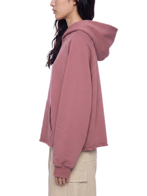 Unisex Vintage Wash Raw Edge Boxy Hoodie