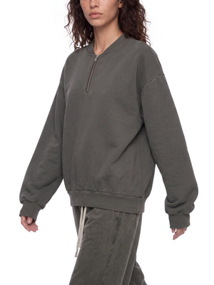 Unisex Vintage Wash Fleece Quarter Zip Sweatshirt