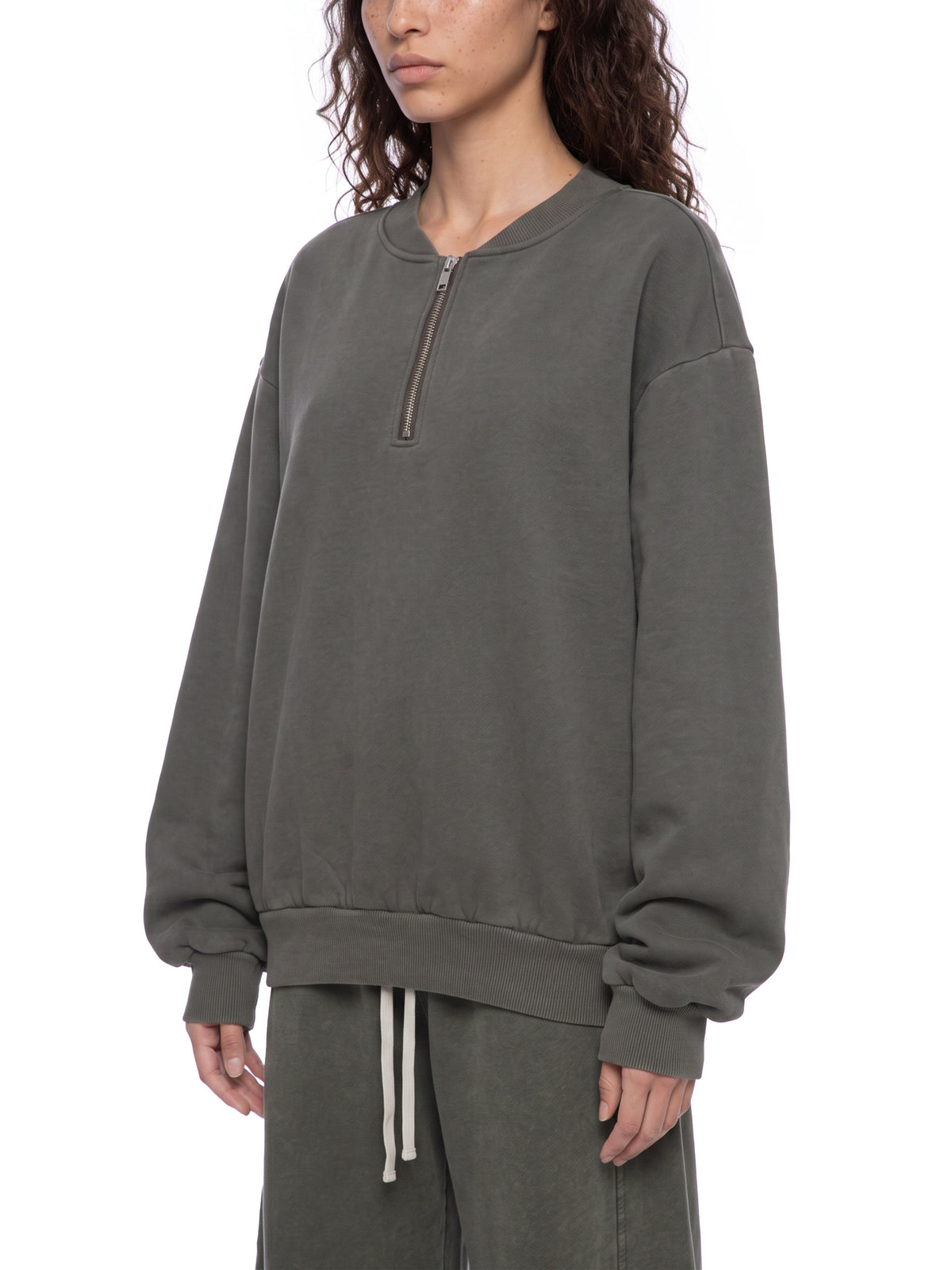 Unisex Vintage Wash Fleece Quarter Zip Sweatshirt